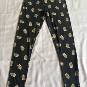 Amelia James Black Leggings with Fries Print